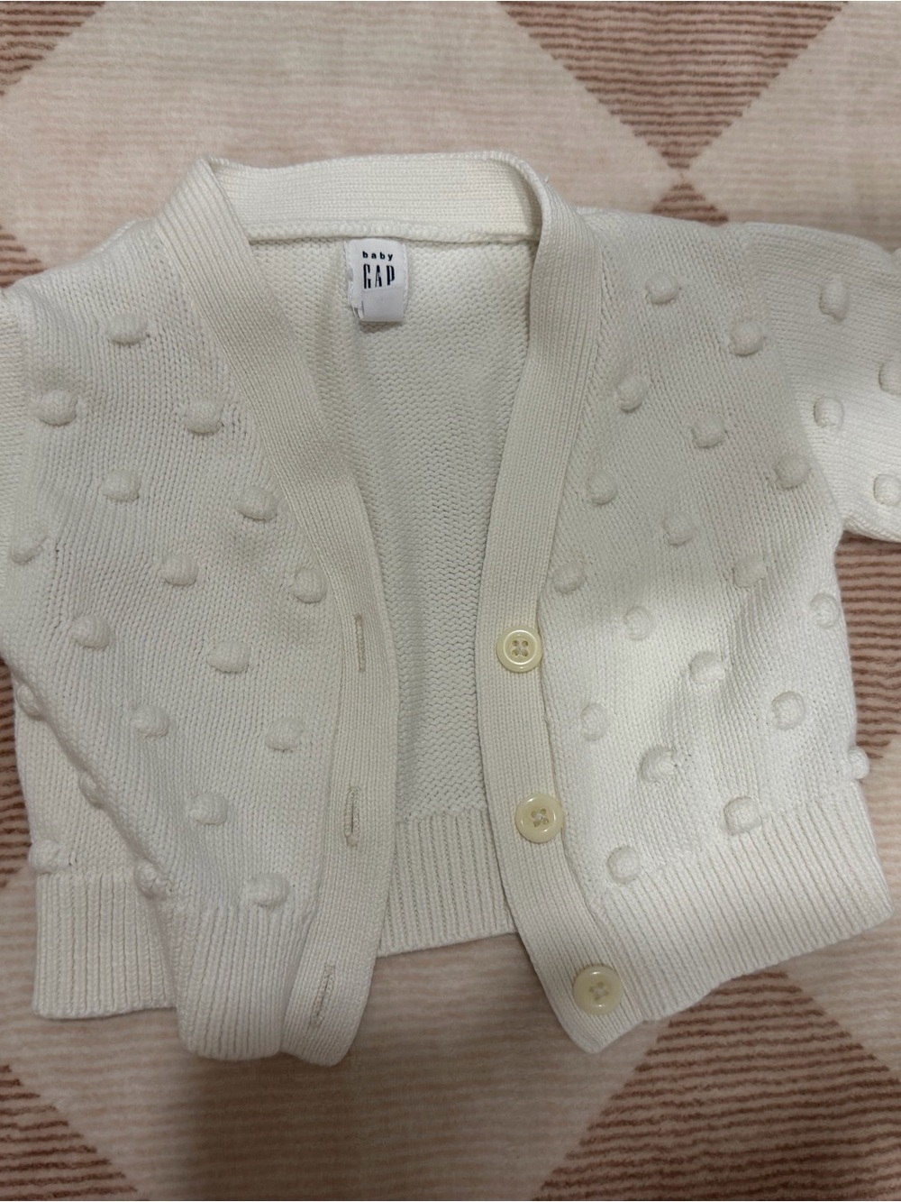 GAP Baby Cream Dot Knit Cardigan